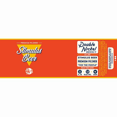 Double Nickel Stimulus Beer Premium Pilsner by Double Nickel Brewing Company, beer label