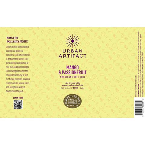 Urban Artifact Mango & Passionfruit Fruit Tart Ale by Urban Artifact, beer label