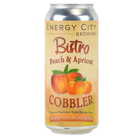 Energy City "Bistro Peach & Apricot Cobbler" Berliner Weisse by Energy City Brewing, beer label