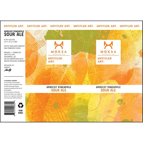 Untitled Art Apricot Pineapple Sour Ale by Untitled Art, beer label
