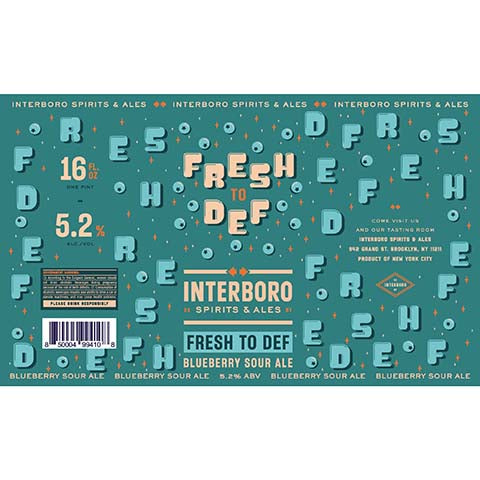 Interboro Fresh To Def Blueberry Sour Ale by Interboro Spirits And Ales, beer label