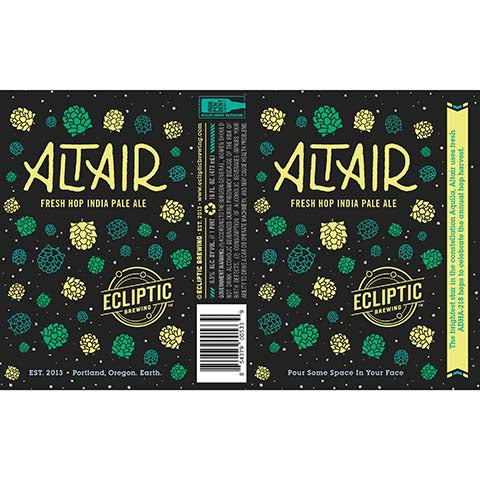 Ecliptic Altair Fresh Hop IPA by Ecliptic Brewing, beer label