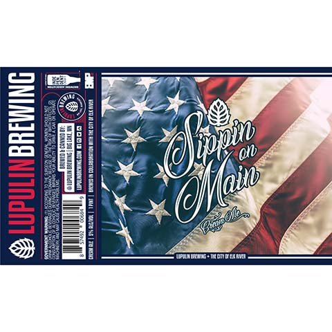 Lupulin Sippin on Main Cream Ale by Lupulin Brewing, beer label