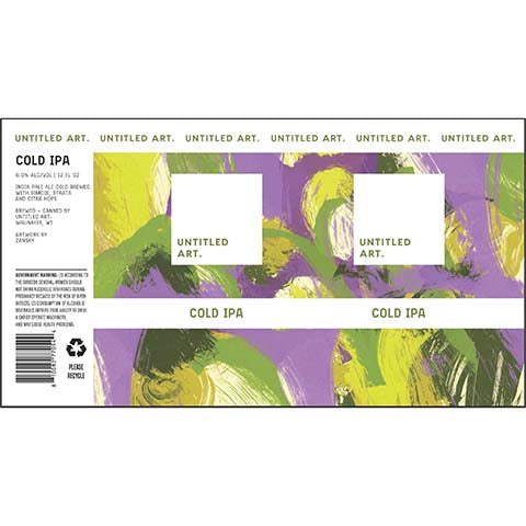 Untitled Art Cold IPA by Untitled Art, beer label