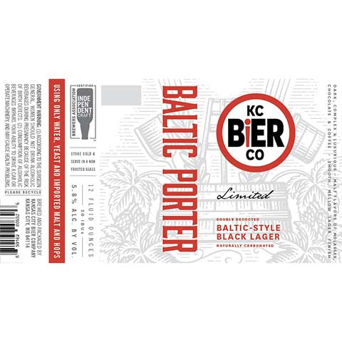 KC Bier Baltic Porter Black Lager by Kansas City Bier Company, beer label