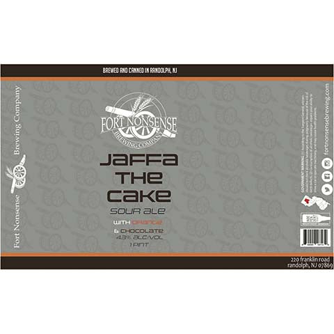 Fort Nonsense Jaffa The Cake Sour Ale by Fort Nonsense Brewing Company, beer label