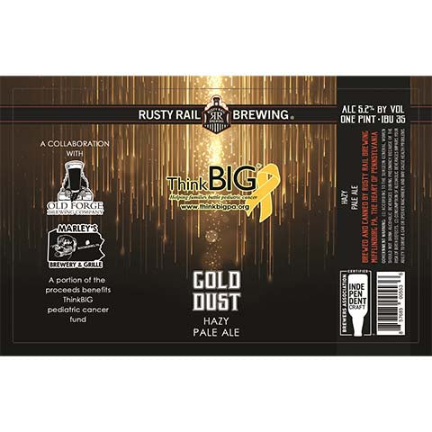 Rusty Rail Gold Dust Hazy Pale Ale by Rusty Rail Brewing, beer label