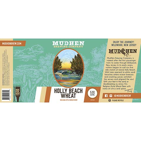 Mudhen Holly Beach Wheat by Mudhen Brewing Company, beer label