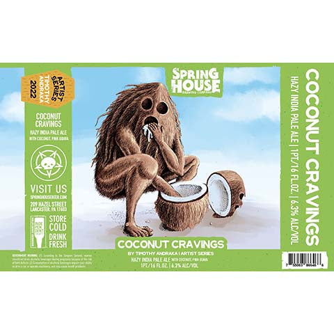 Spring House Coconut Cravings Hazy IPA by Spring House Brewery, beer label