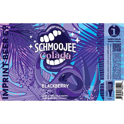 Imprint Schmoojee Blackberry Colada Sour by Imprint Beer Company, beer label