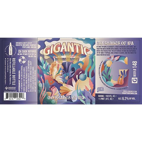 Gigantic 50 Shades Of IPA by Gigantic Brewing Co, beer label