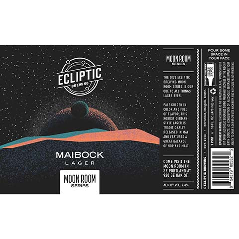Ecliptic Maibock Lager by Ecliptic Brewing, beer label