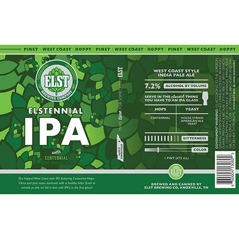 Elst Elstennial IPA by Elst Brewing Co., beer label