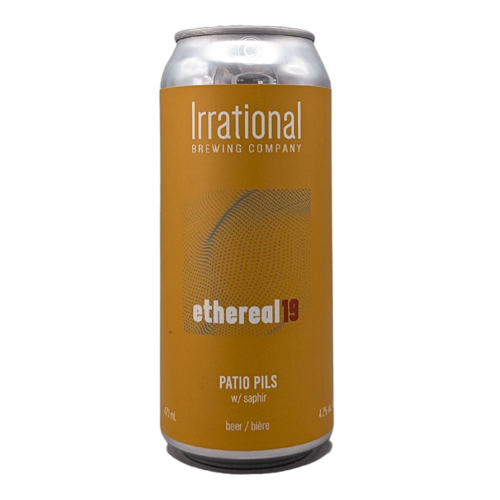 Exp. Ethereal 19: Patio Pilsner by Irrational Brewing Company, beer label