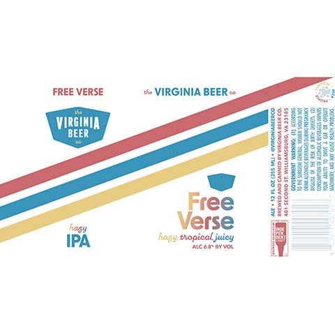 The Virginia Beer Free Verse Hazy IPA by The Virginia Beer Company, beer label