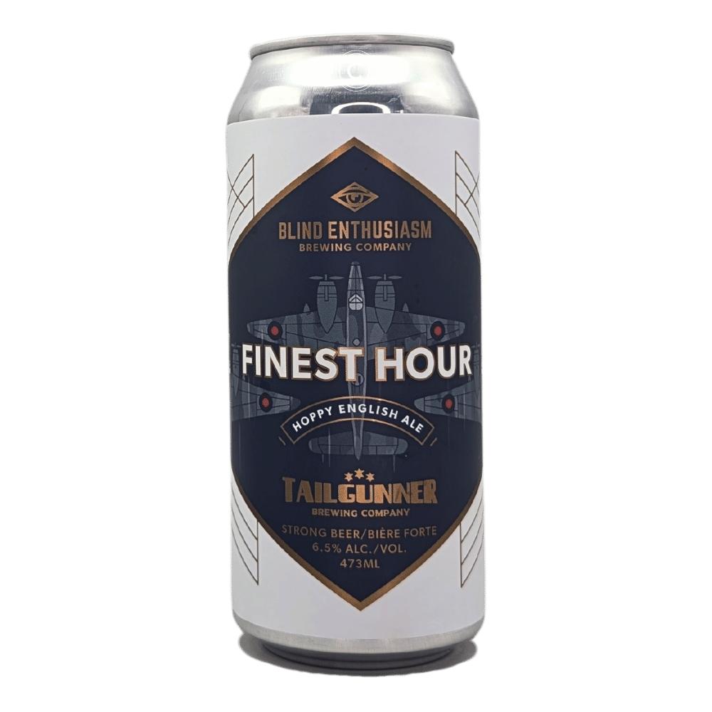 Finest Hour ESB by Blind Enthusiasm Brewing Company x Tailgunner Brewing Co., beer label