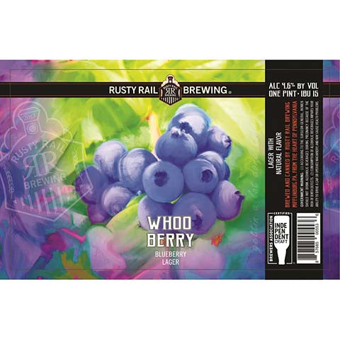 Rusty Rail Whoo Berry Lager by Rusty Rail Brewing, beer label