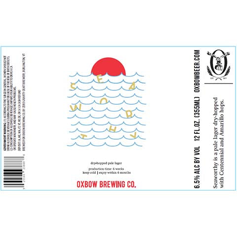 Oxbow Seaworthy Pale Lager by Oxbow Brewing Co, beer label