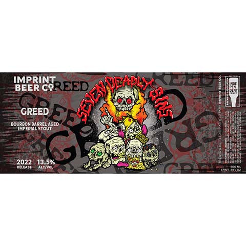 Imprint Beer Greed Imperial Stout by Imprint Beer Company, beer label