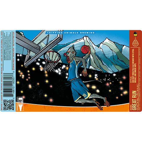 Tripping Animals Great Run Hazy IPA by Tripping Animals Brewing Co., beer label
