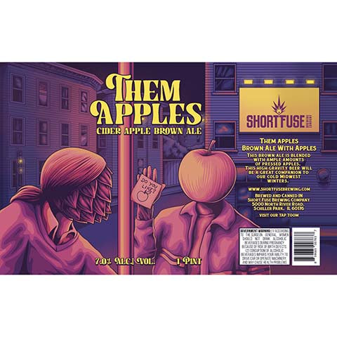 Short Fuse Them Apples Cider Apple Brown Ale by Short Fuse Brewing Company, beer label