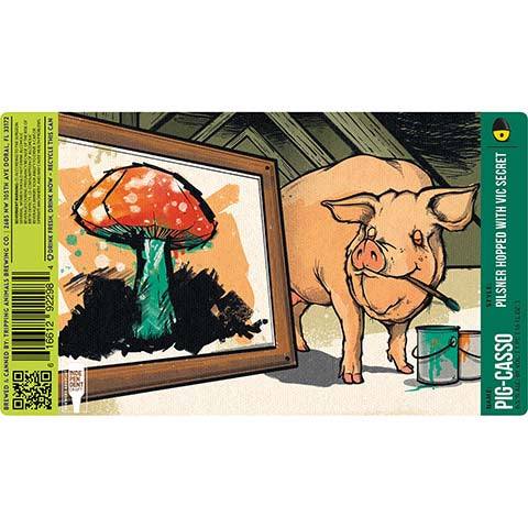 Tripping Animals Pig-Casso Pilsner by Tripping Animals Brewing Co., beer label