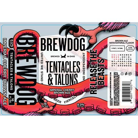 BrewDog Tentacles & Talons Brown Ale by BrewDog, beer label