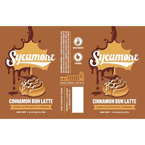 Sycamore Cinnamon Bun Latte Blonde Ale by Sycamore Brewing, beer label