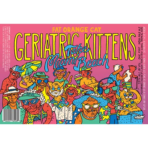 Fat Orange Cat Geriatric Kittens Take Miami Beach IPA by Fat Orange Cat Brew Co, beer label