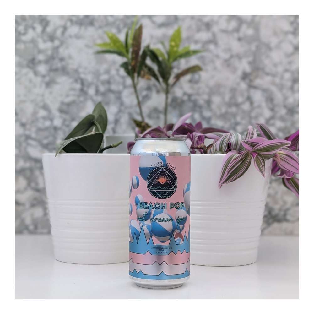 Beach Pop Oat Cream Hazy IPA by Polyrhythm Brewing, beer label