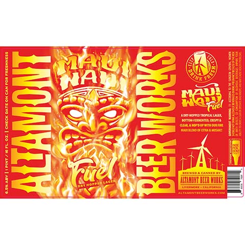 Altamont Maui Waui Fuel Lager by Altamont Beer Works, beer label