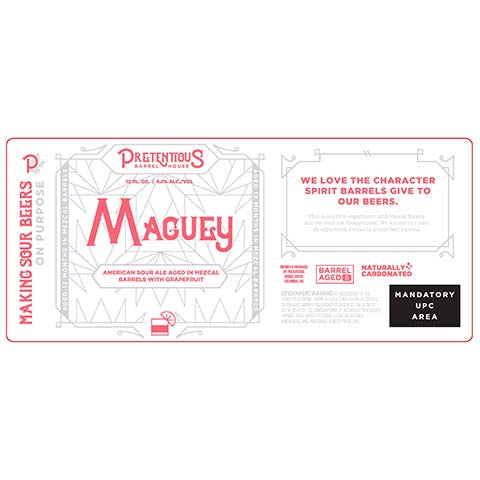 Pretentious Maguey Sour Ale by Pretentious Barrel House, beer label