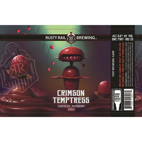 Rusty Rail Crimson Temptress Stout by Rusty Rail Brewing, beer label