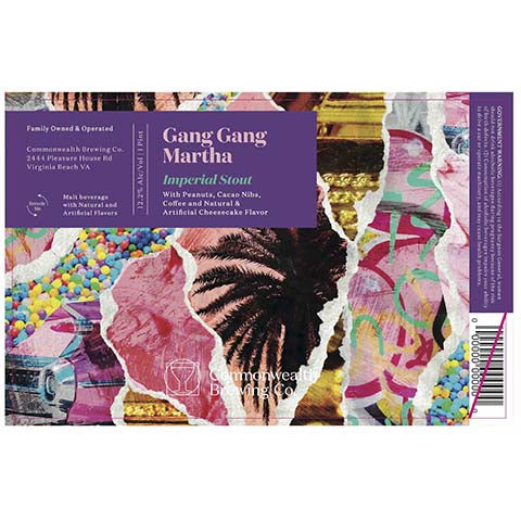 Commonwealth Gang Gang Martha Imperial Stout by Commonwealth Brewing Co., beer label