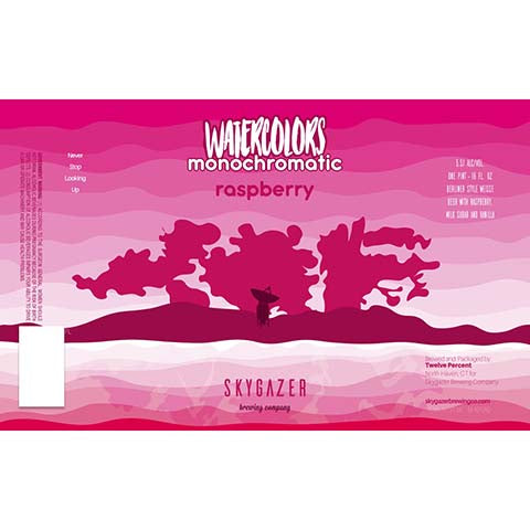 Skygazer Watercolors Monochromatic Raspberry by SKYGAZER Brewing Co, beer label