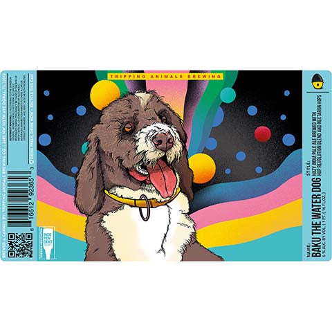Tripping Animals Baku The Water Dog Hazy IPA by Tripping Animals Brewing Co., beer label