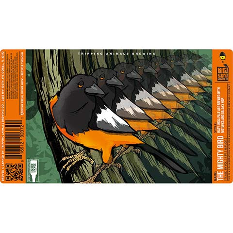 Tripping Animals The Mighty Bird Hazy IPA by Tripping Animals Brewing Co., beer label