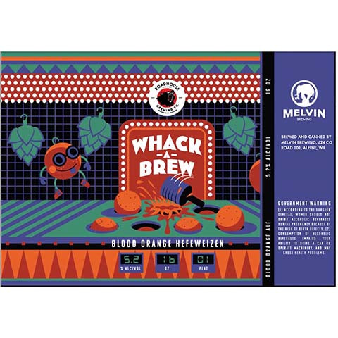Melvin Whack A Brew Blood Orange Hefeweizen by Melvin Brewing, beer label