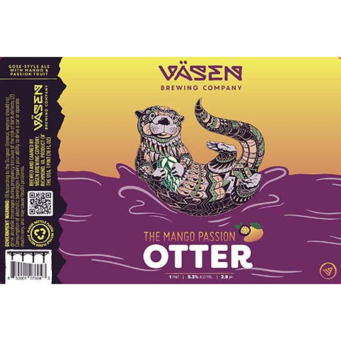 Vasen The Mango Passion Otter Gose Ale by Vasen Brewing Company, beer label
