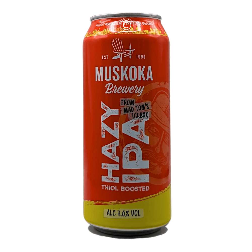 Hazy IPA Thiol-Boosted by Muskoka Brewery, beer label
