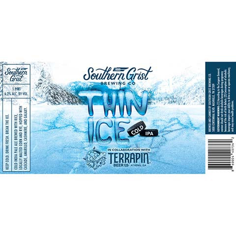 Southern Grist Thin Ice Cold IPA by Southern Grist Brewing Company, beer label