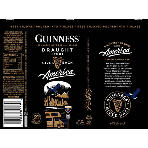 Guinness Draught America by Guinness, beer label