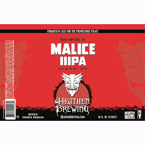 Heathen Malice TIPA by Heathen Brewing, beer label