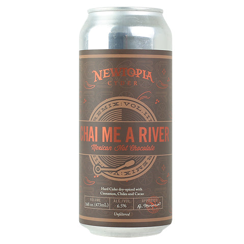 Newtopia Chai Me A River Mexican Hot Chocolate Cider by Newtopia Cyder, beer label