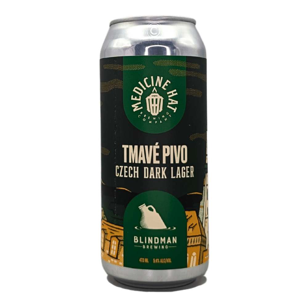 Tmave Pivo Dark Czech Lager by Medicine Hat Brewing Company x Blindman Brewery, beer label