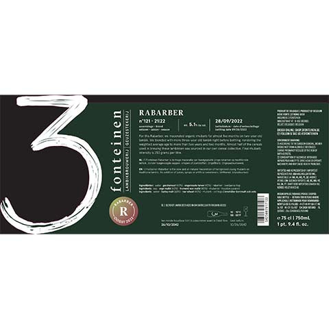 3 Fonteinen Rabarber by 3 Fonteinen, beer label