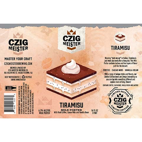 Czig Meister Tiramisu Milk Porter by Czig Meister Brewing Co., beer label