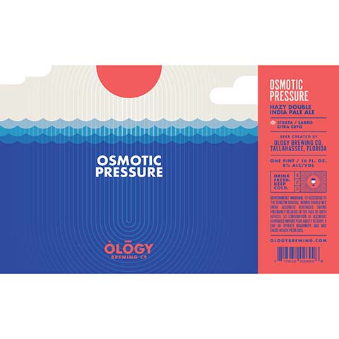 Ology Osmotic Pressure Hazy DIPA by Ology Brewing Co, beer label