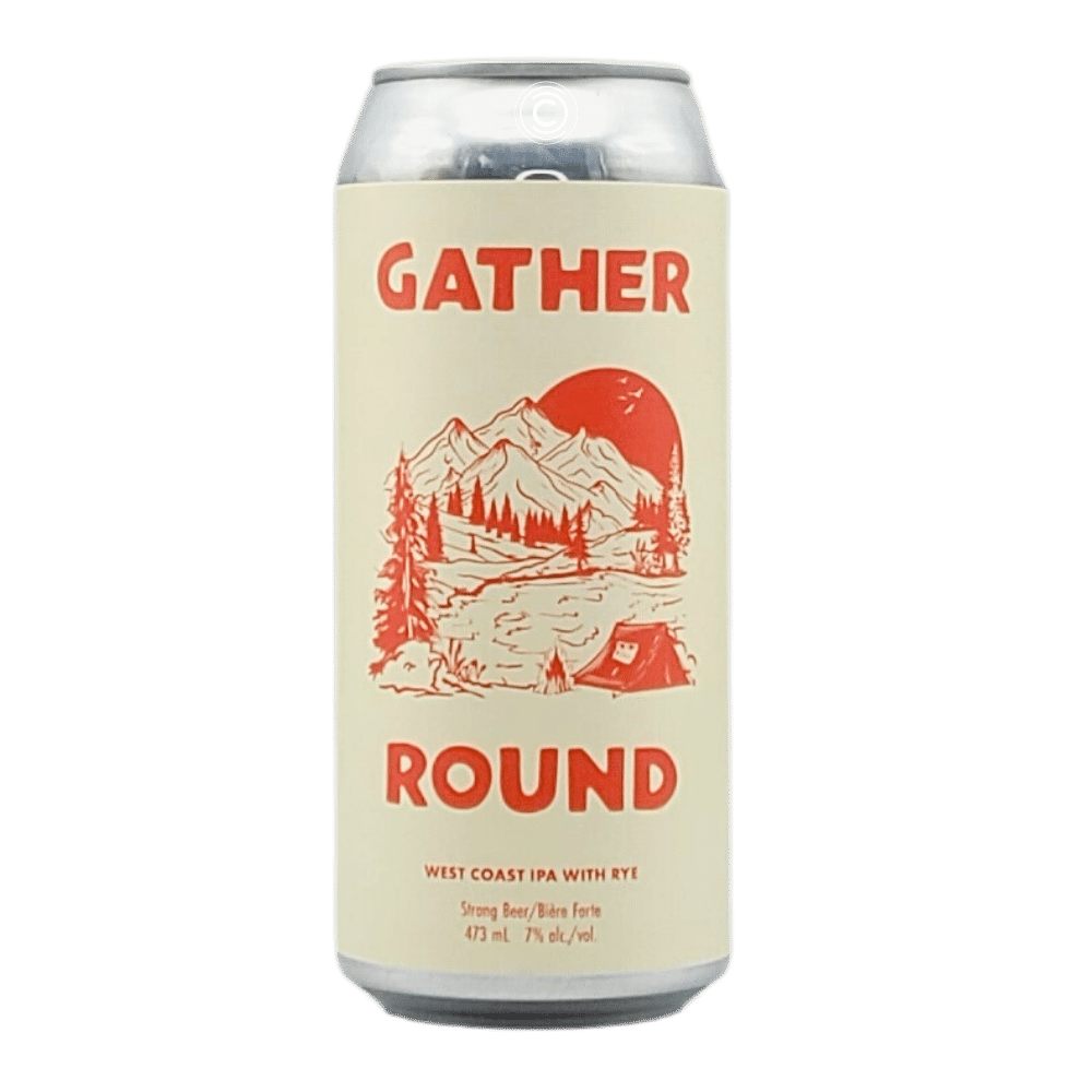 Gather Round West Coast IPA by Cabin Brewing Company, beer label