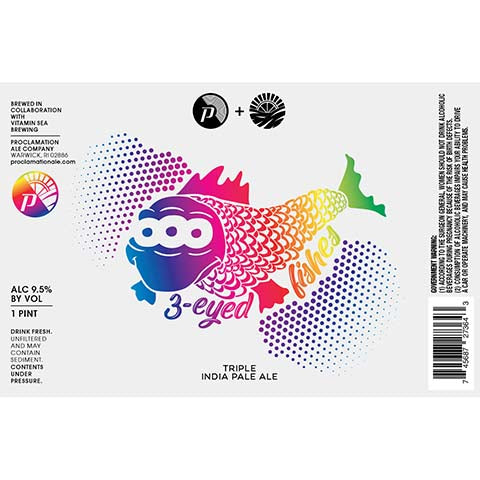 Proclamation/Vitamin Sea 3-Eyed TIPA by Proclamation Ale Company, beer label